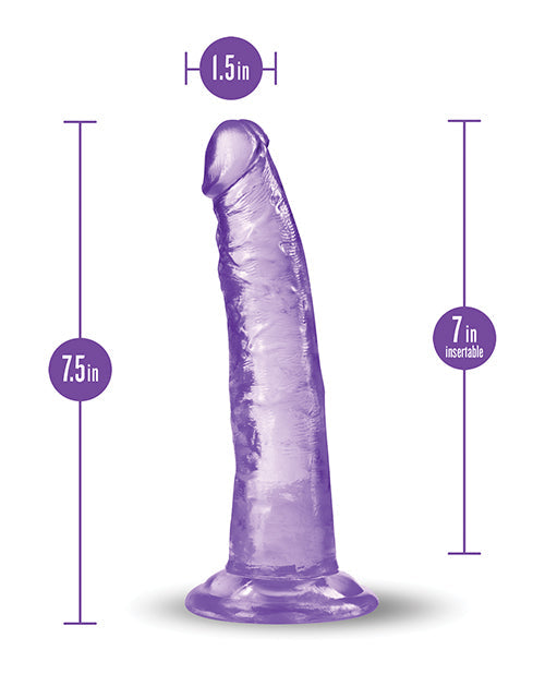Dildo realista Blush B Yours Plus | Dildo grande de 7 pulgadas | Dildo morado con ventosa