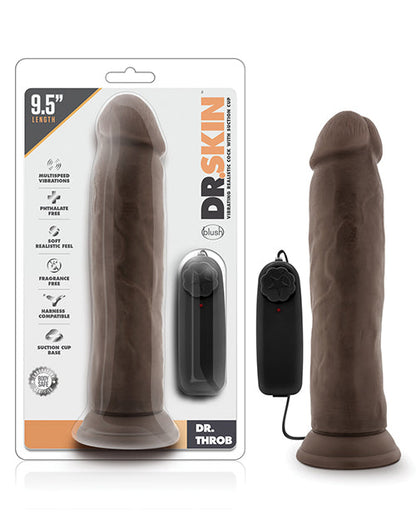 Dildo vibrador Blush Throb | Dildo grande de 24 cm | Dildo con ventosa Chocolate