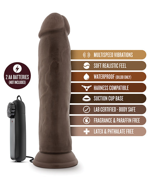 Dildo vibrador Blush Throb | Dildo grande de 24 cm | Dildo con ventosa Chocolate