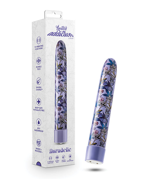 Blush Limited Addiction Floradelic Vibrador Recargable de 7" - Morado