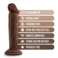 Dildo realista color carne | Dildo grande negro de 15 cm | Dildo posable de ventosa color chocolate