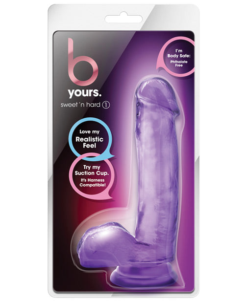 Dildo realista Blush B Yours | Dildo grande duro y dulce | Dildo morado con ventosa