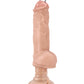 Dildo vibrador perforado color rubor | Dildo grande Bad Boy | Dildo beige con ventosa