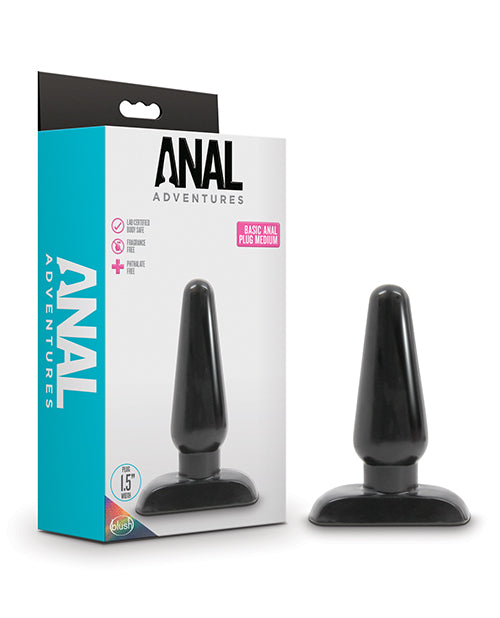 Anal Adventures Basic Anal Plug Medium Black