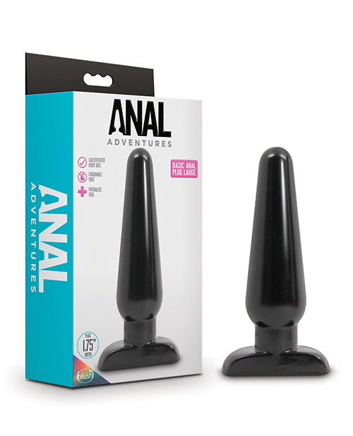 Anal Adventures Basic Anal Plug Large Black
