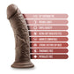 Dildo grande rubor | Dildo grande negro de 20 cm | Dildo de ventosa color chocolate | Mejor dildo