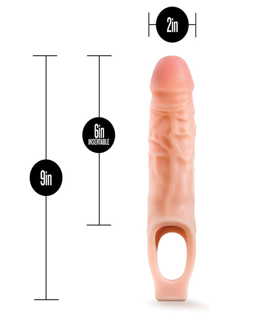 Blush Performance Plus 9" Funda de silicona para pene, extensor de pene - Carne