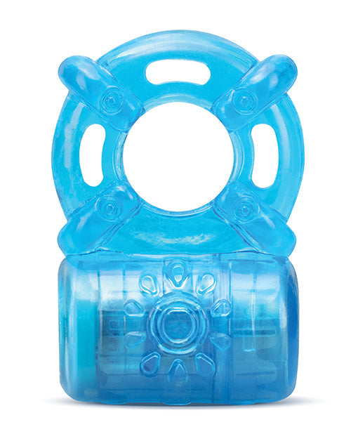 Anillo para el pene recargable Blush Stay Hard de 5 funciones - Azul