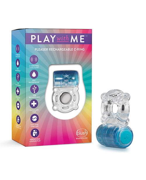 Anneau Pénien Rechargeable Blush Play with Me Pleaser - Bleu