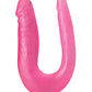 Blush B Yours gros gode de 31,75 cm | Doux double gode | Gode courbé en U rose | Gode réaliste