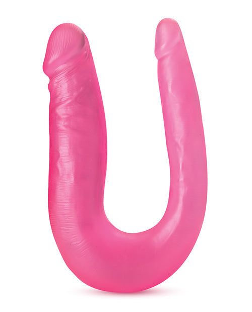 Blush B Yours gros gode de 31,75 cm | Doux double gode | Gode courbé en U rose | Gode réaliste