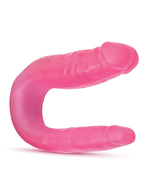 Blush B Yours gros gode de 31,75 cm | Doux double gode | Gode courbé en U rose | Gode réaliste