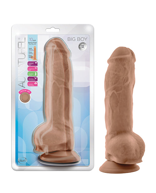 Blush Au Natural 10" gros gode réaliste avec testicules - Moka