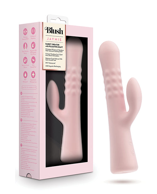 Blush Jaymie Rabbit Vibrator | Vibrateur Point G Rose | Vibrateur Clitoridien à 10 Modes | Meilleur Vibrateur pour Femmes