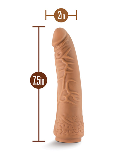 Dildo Hexanite Blush Lock On de 7,5" con adaptador de ventosa - Moca