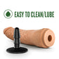 Dildo Hexanite Blush Lock On de 7,5" con adaptador de ventosa - Moca