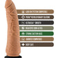 Dildo Hexanite Blush Lock On de 7,5" con adaptador de ventosa - Moca