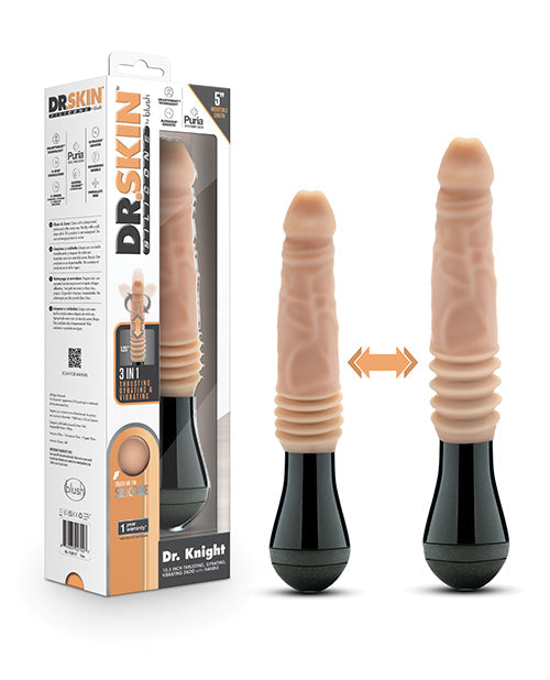 Dildo vibrador giratorio y de empuje Blush Dr. Skin Silicone Dr. Knight - Beige