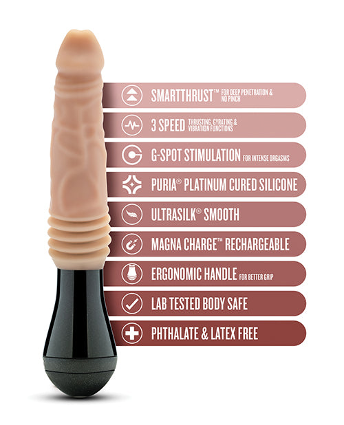 Dildo vibrador giratorio y de empuje Blush Dr. Skin Silicone Dr. Knight - Beige