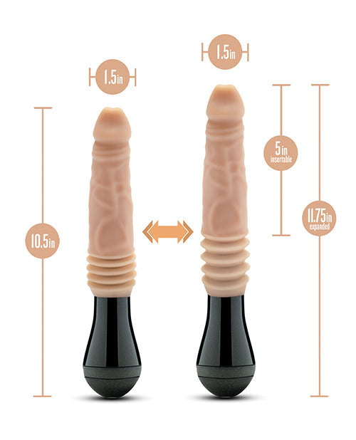 Dildo vibrador giratorio y de empuje Blush Dr. Skin Silicone Dr. Knight - Beige