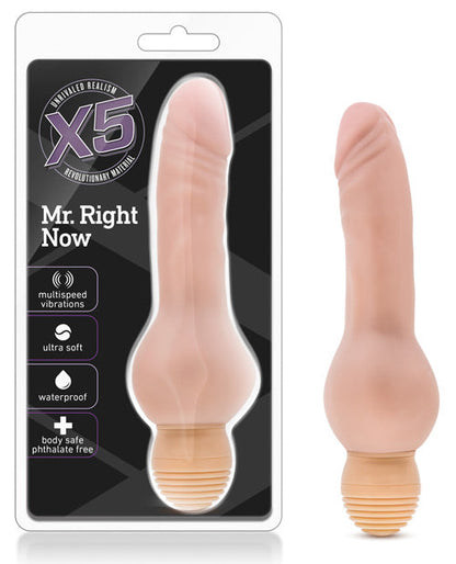 Blush X5 Godemichet Vibrant | Godemichet Réaliste Mr Right Now | Gros Godemichet Beige | Grand Godemichet Étanche