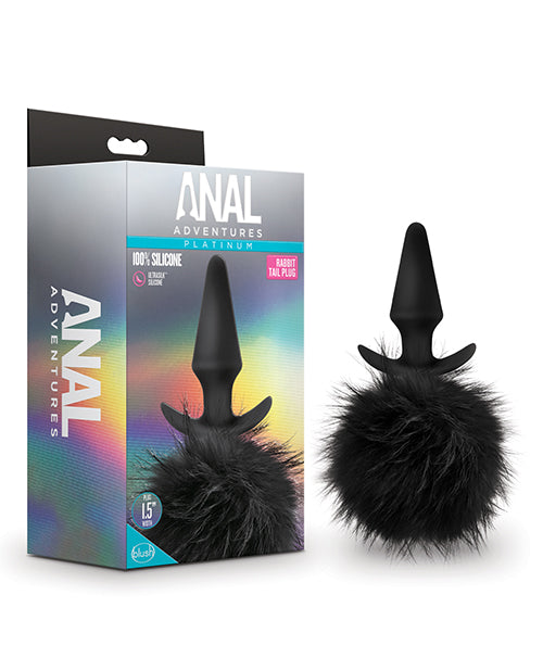 Blush Anal Adventures Plug Queue de Lapin Platine - Noir