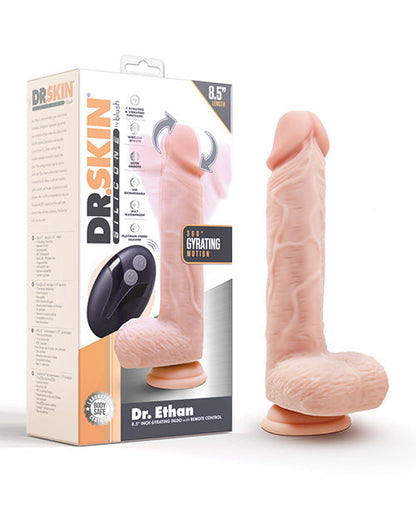 Dildo vibrador Blush Dr Skin | Dildo grande de 21,5 cm | Dildo giratorio con ventosa