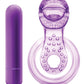Anneau pénien vibrant double anneau "Blush Play with Me Lick it" - violet