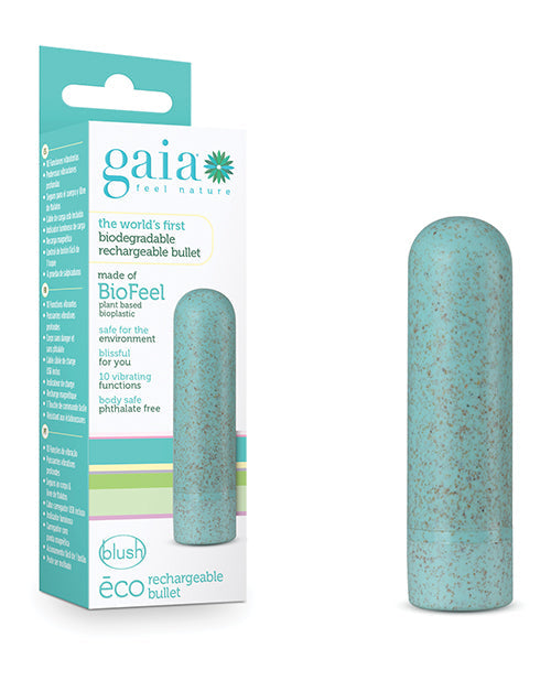 Vibreur-balle Blush Gaia | Petit vibreur écologique et rechargeable à base de plantes | Aqua 10 fonctions résistant aux éclaboussures | Meilleur vibreur pour femmes