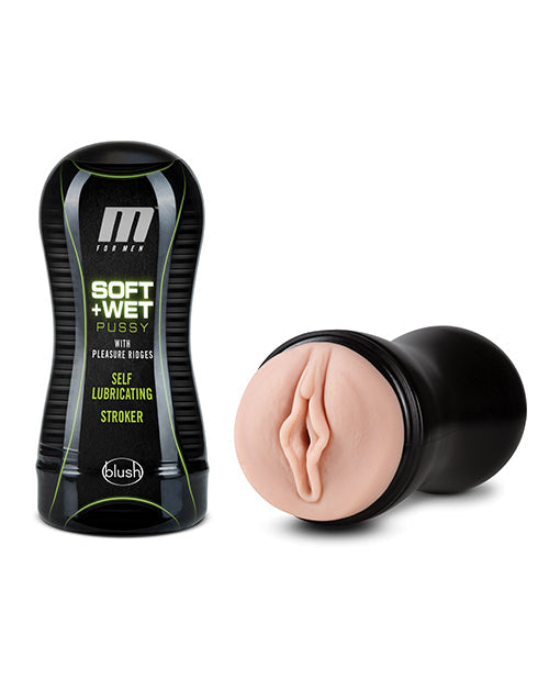 Blush M for Men Coño Suave y Mojado con Crestas de Placer Lubricación Automática Stroker - Vainilla