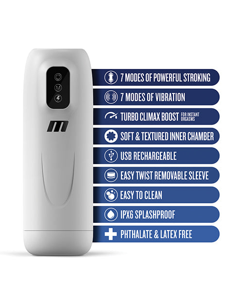 Blush M for Men Robo Bator Masajeador Vibrador Eléctrico - Blanco