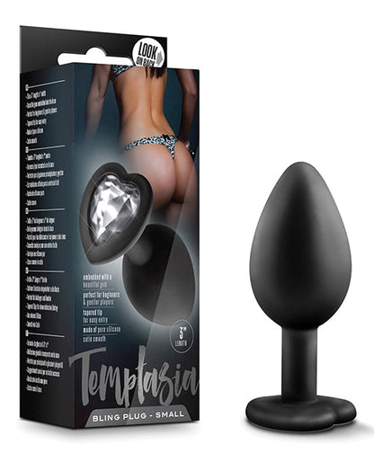 Plug Annal Blush Temptasia avec strass et gemme - Petit - Noir