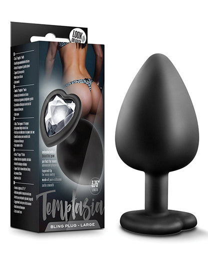 Blush Temptasia Plug Annal avec Bijou Grand Modèle - Noir