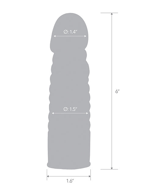 Blue Line C & B Extensión de funda acanalada y realista de 6" para pene - Ahumado