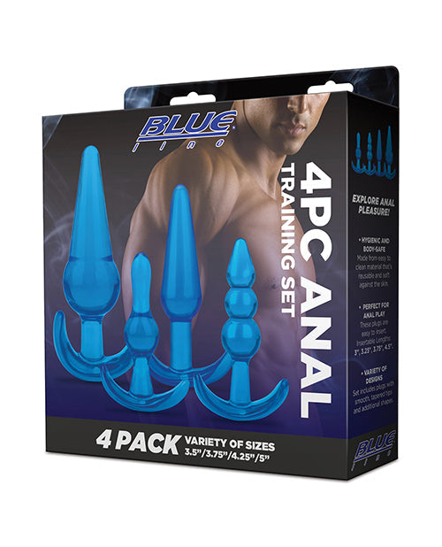 Kit d'entraînement anal 4 pièces C & B Blue Line - Bleu Gelée
