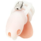 Jaula de castidad de silicona de 2" Blue Line para pene con separador de bolas - Blanca