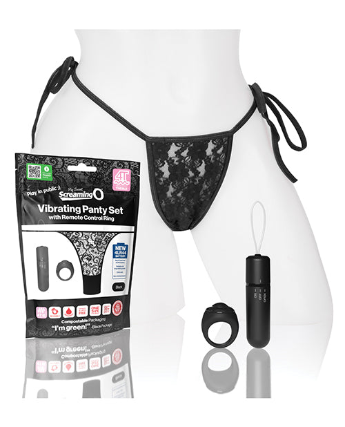 Vibromasseur culotte Screaming O My Secret 4T avec télécommande - Noir