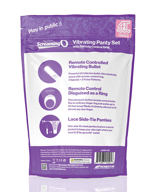 Screaming O My Secret 4T Panty Vibe télécommandé - Raisin