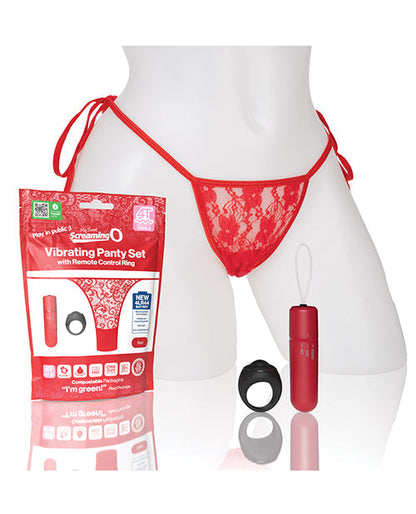 Vibrador Panty Screaming O My Secret 4T con Control Remoto - Rojo