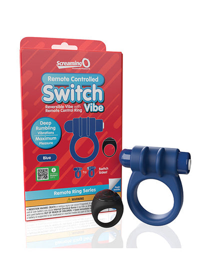 Bague vibrante Screaming O Switch télécommandée – Bleue