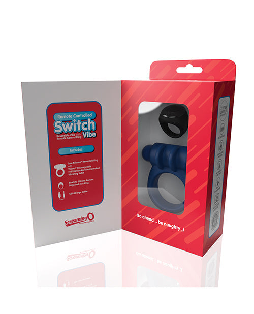 Bague vibrante Screaming O Switch télécommandée – Bleue