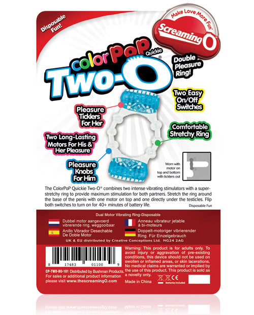 Screaming O Color Pop Quickie Two-O - Bleu