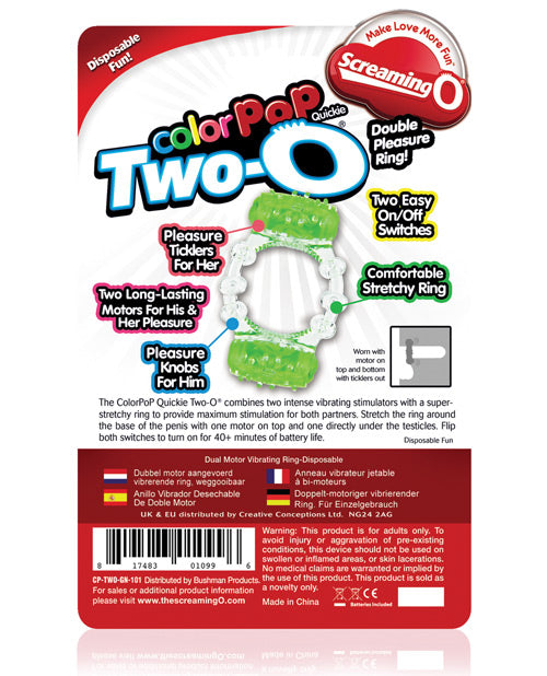 Screaming O Color Pop Quickie Two-O - Vert
