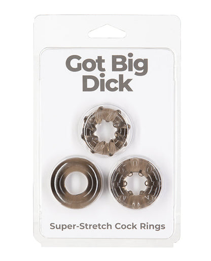 Got Big Dick, Lot de 3 anneaux péniens - Noir
