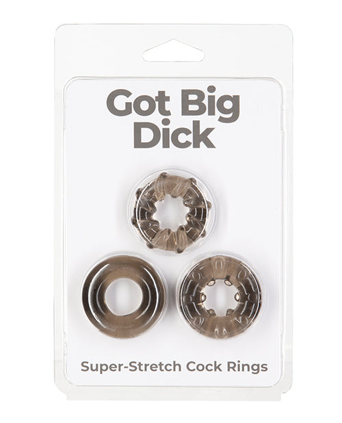 Anillos de pene Big Dick de 3 unidades - Negros