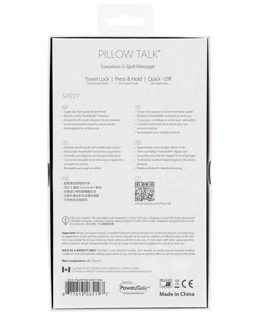 Pillow Talk Vibrador Sassy G Spot - Azul verdoso