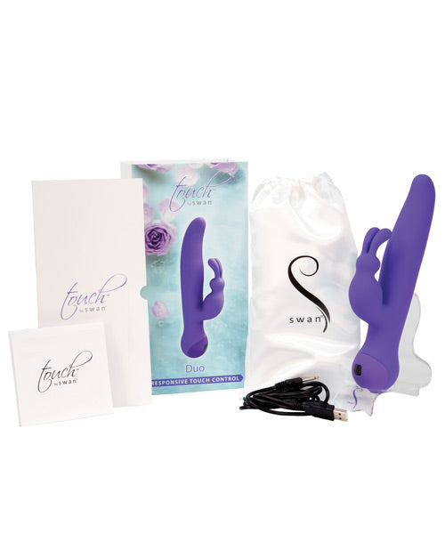 Vibromasseur duo lapin Touch by Swan | Vibrateur point G violet | Vibrateur clitoridien résistant à l'eau | Meilleur vibromasseur pour femme
