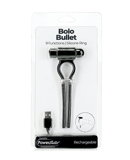 Anillo vibrador ajustable para el pene Bolo Bullet - Negro
