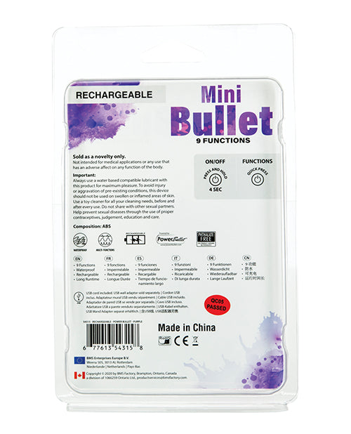 Mini Balle Vibrante Rechargeable - 9 Fonctions Violet