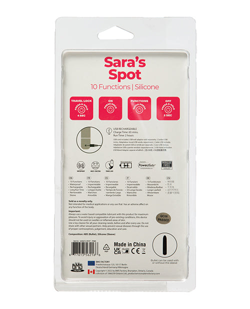 Vibreur rechargeable balle de Sara avec manchon point G - 10 fonctions rose